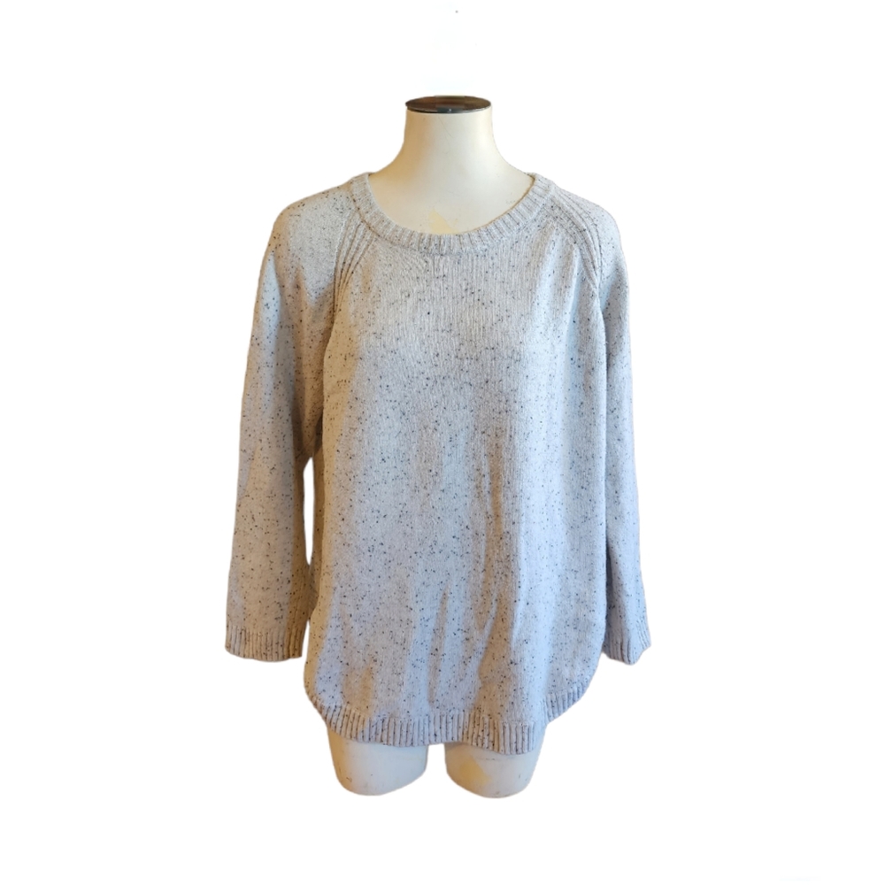 eight eight eight Specked Wool Blend Knit 3/4 Sleeve Pullover Sweater Size XL